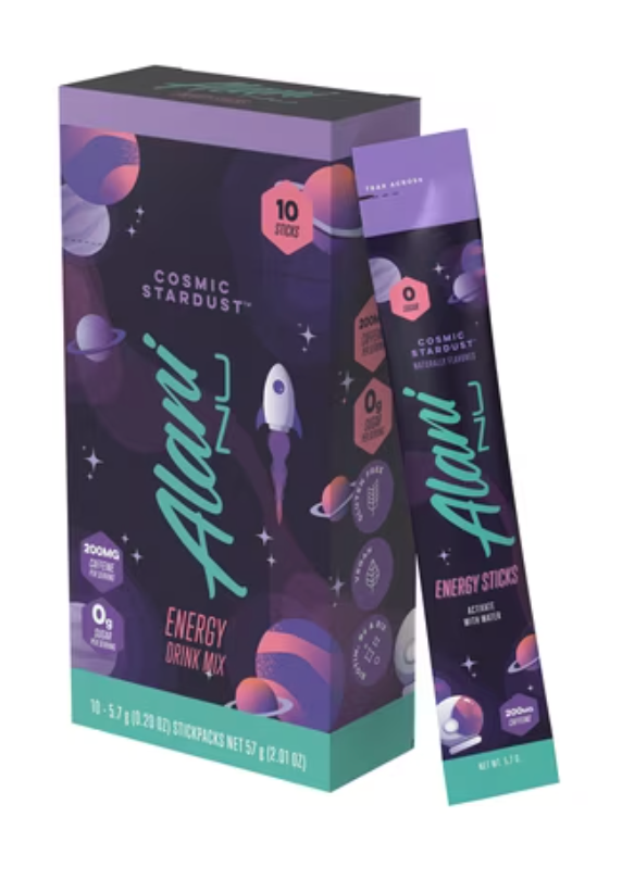 Alani Nu Energy Sticks, Cosmic Stardust, 10 Count, 200mg Caffeine, Zero Sugar