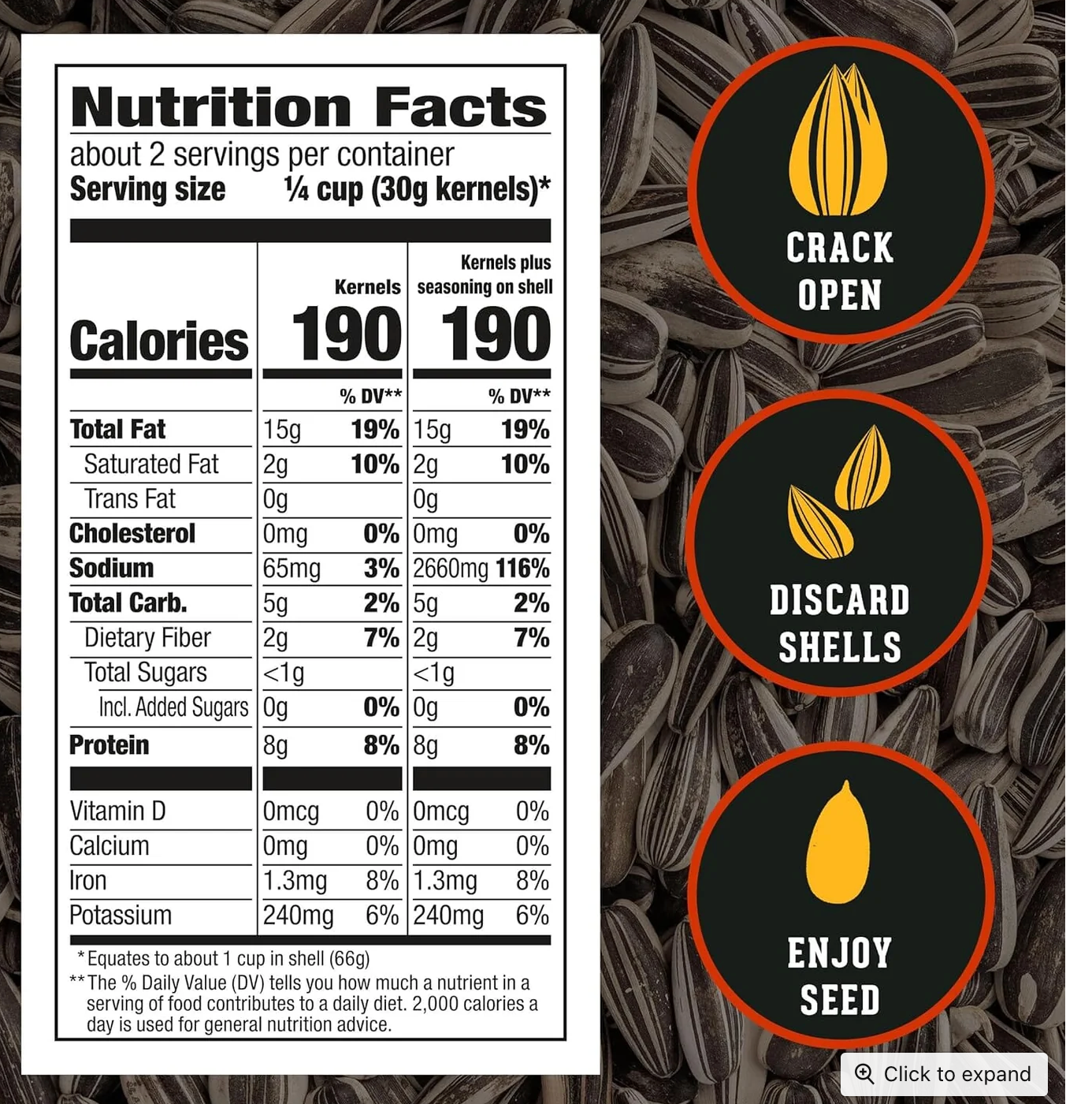 David Jumbo Cracked Pepper, Roasted & Salted Sunflower Seeds, 5.25 oz - May 07 2026
