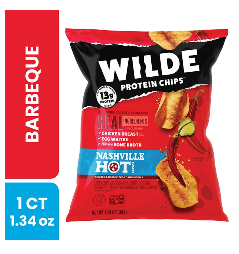 Wilde Chips Nashville Hot Barbeque Protein Chips - expired Jan 20 2026