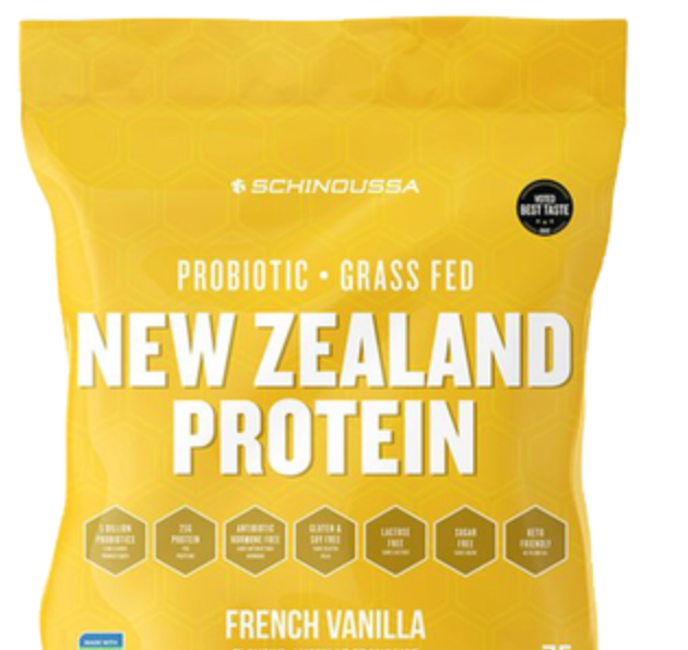 Schinoussa Super Foods New Zealand Whey Protein Isolate | 25g Protein | 0g Of Sugar | 1g Of Carbs | 110 Calories (French Vanilla,24 servings- expired 04/2026