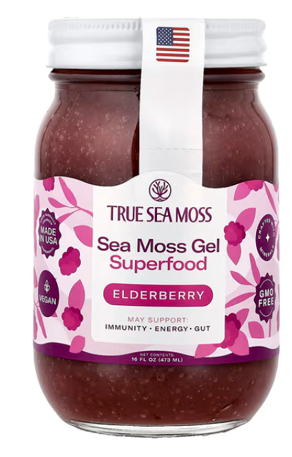 True Sea Moss, Sea Moss Gel Superfood, Elderberry, 16 fl oz (473 ml)