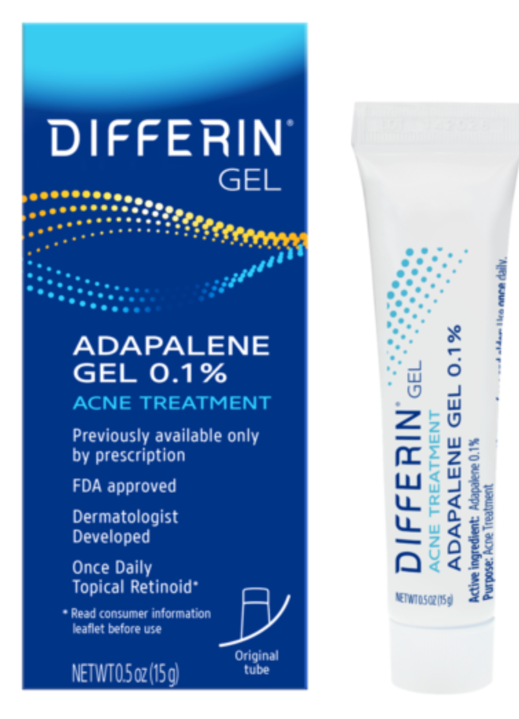 Differin Adapalene Gel 0.1% Acne Treatment, 0.5 OZ