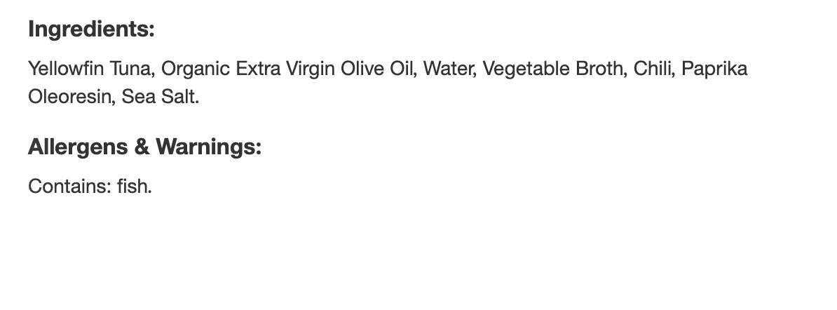 Natural Catch Spicy Chili Flavor Yellowfin Tuna Filets In Organic Extra Virgin Olive Oil - 4.4 oz