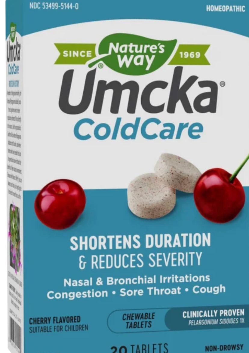 Umcka® ColdCare Cherry Flavor Chewable (20 Chewables) - expires 08/2027