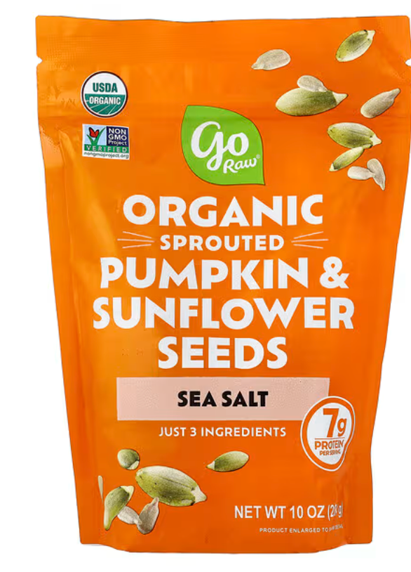 Go Raw, Organic Sprouted Pumpkin & Sunflower Seeds, Sea Salt, 10 oz (284 g) - expires March 17 2027