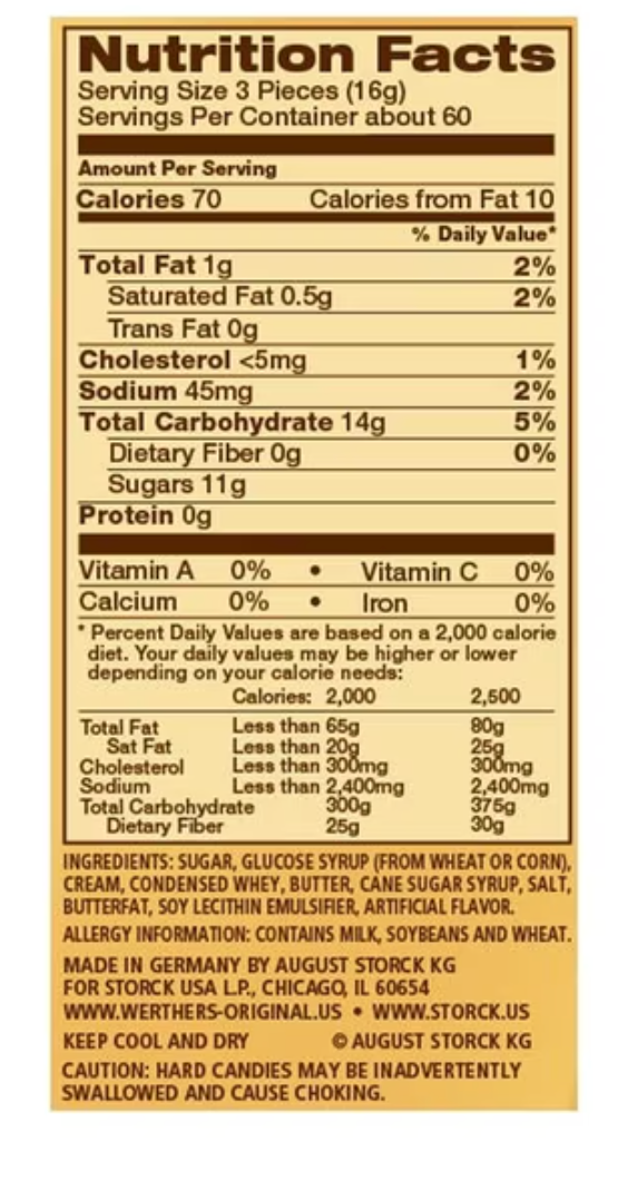Werther's Original Individually Wrapped Hard Caramel Candy (39.75 oz.)