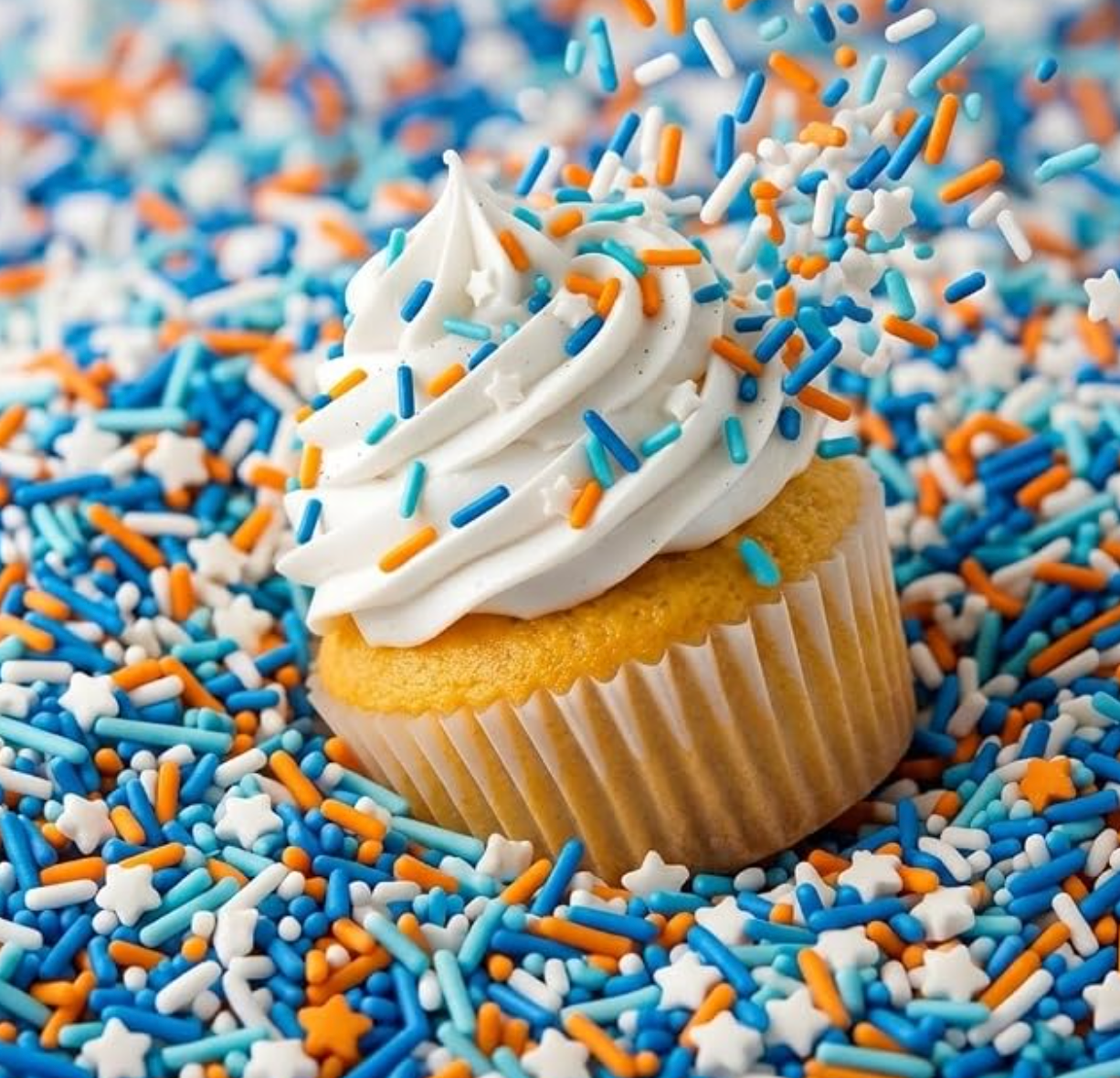 Manvscakes, Blue and Orange dessert Sprinkles, Cake decorations, Chocolate, Fondant baking, Edible sprinkle, Cupcake toppings