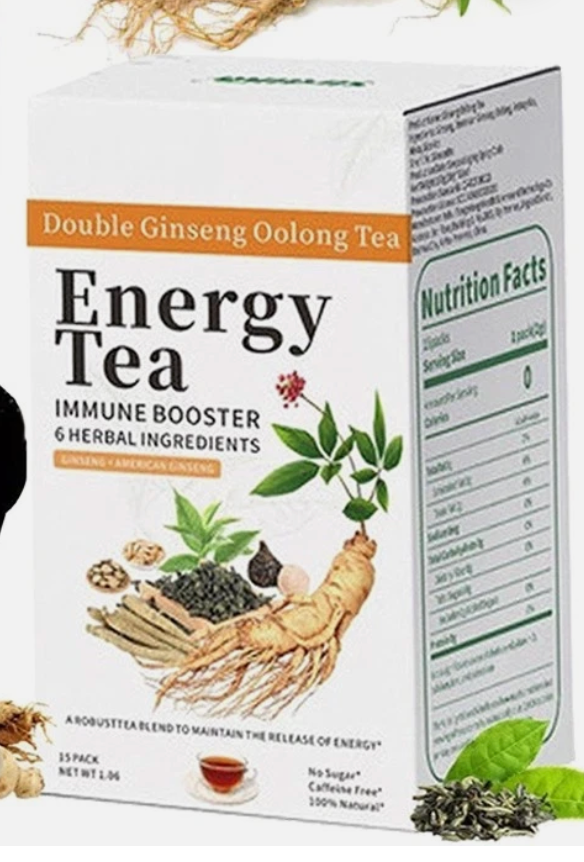 Energy Tea Immune Booster Ginseng Oolong Tea, Kidney Liver Tea For Women & Men