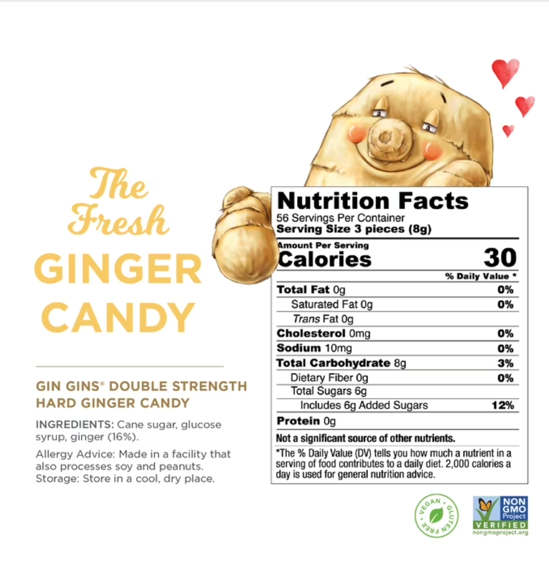 The Ginger People GIN GINS Double Strength Hard Ginger Candy - 1lb - Pack of 1