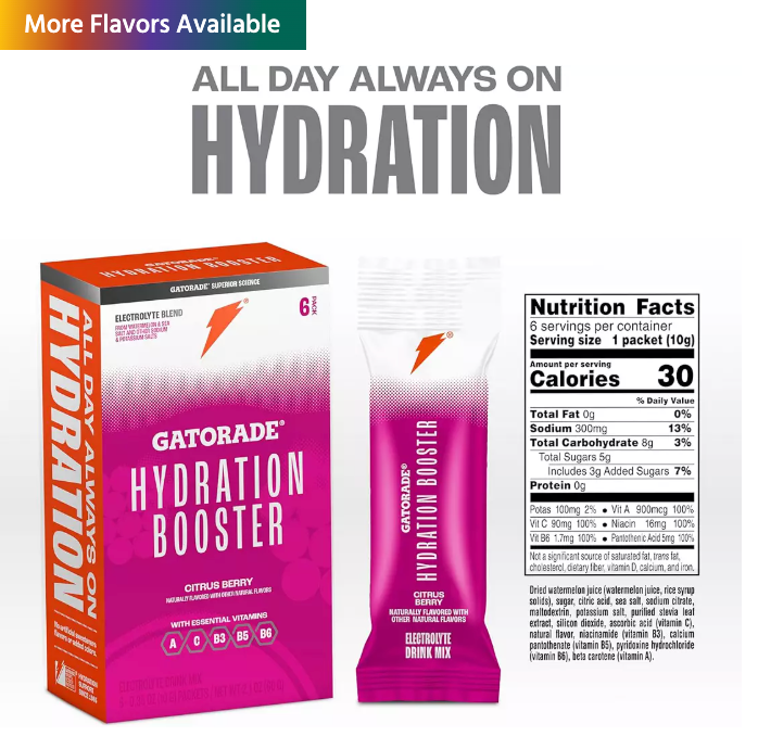 Gatorade Hydration Booster - 6 Pack - expired May 20 2026