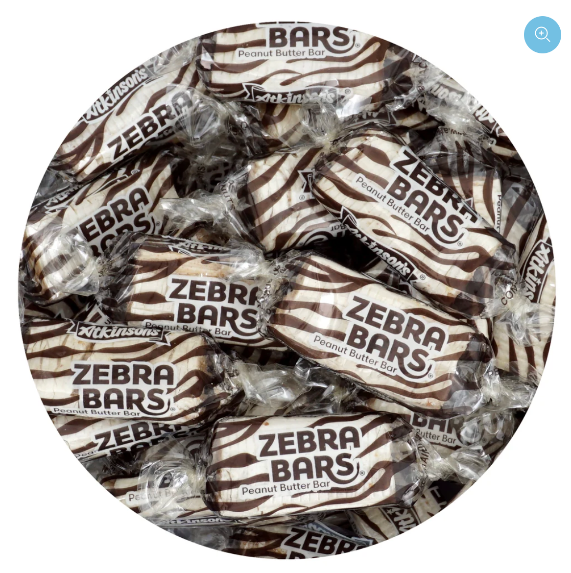 Atkinson's Peanut Butter Zebra Bars Candy, 2 Pound Bulk Bag