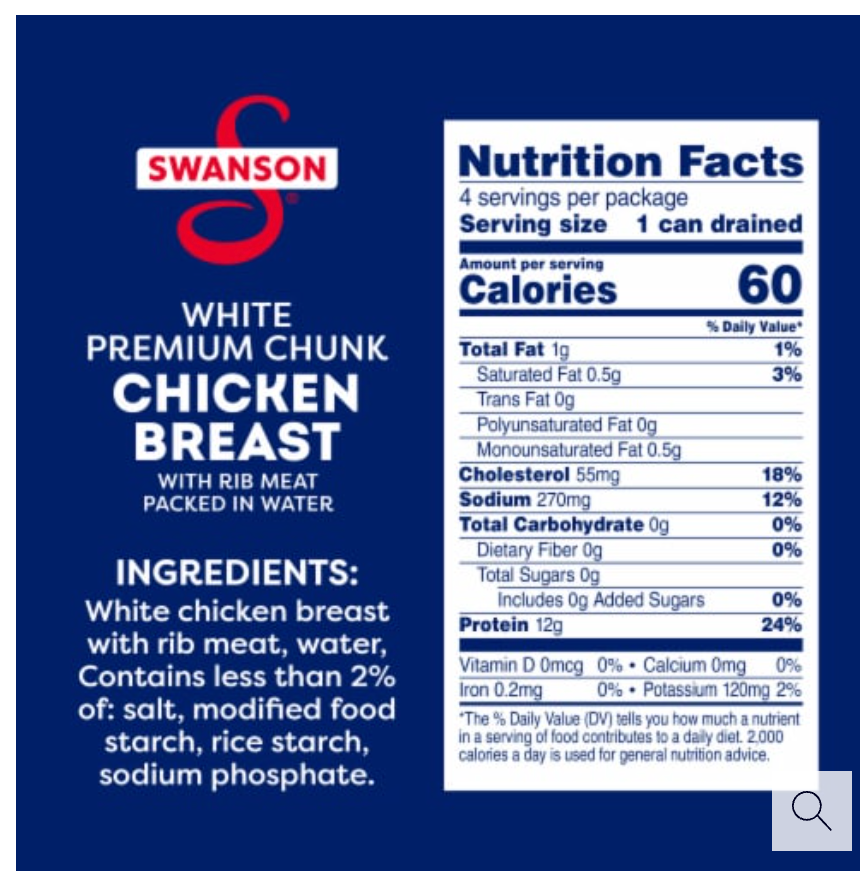 Swanson® Premium Chunk Chicken Breast With Rib Meat
