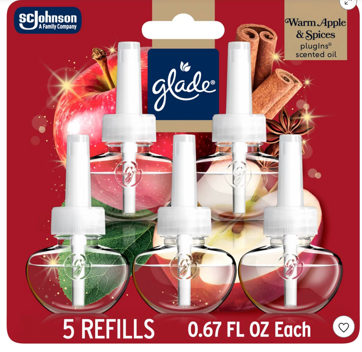 Glade PlugIns Scented Oil Air Freshener Refills - Warm Apple & Spices - 3.35oz/5ct