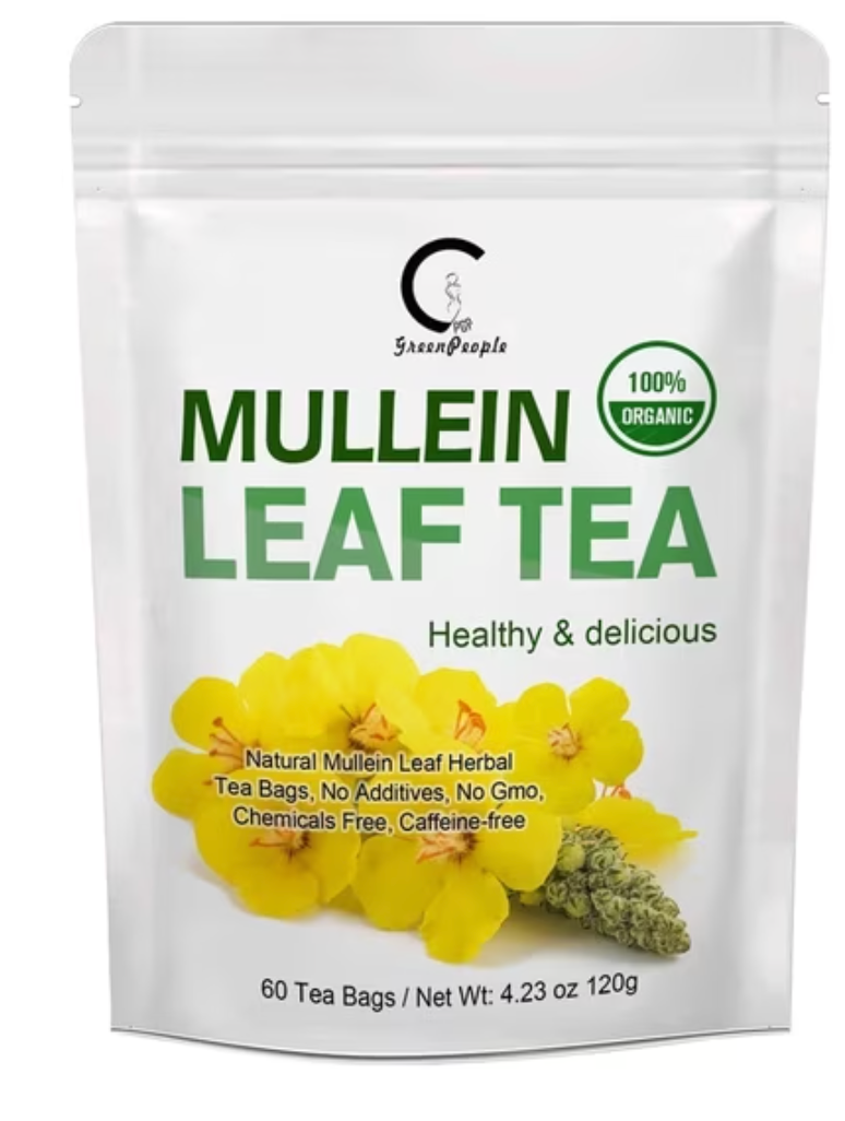 Mullein Leaf Tea Bags, 60 Teabags, Pure Mullein Leaves Herbal Tea, for Lungs Cleanse Detox and Respiratory Support