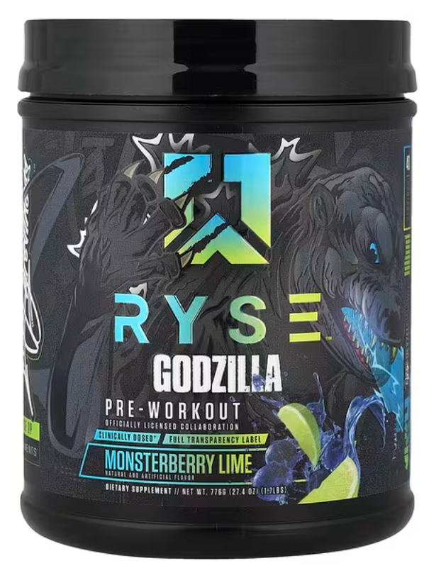 RYSE, Godzilla, Pre-Workout, Monsterberry Lime, 1.74 lbs (776 g) - expires 03/2028