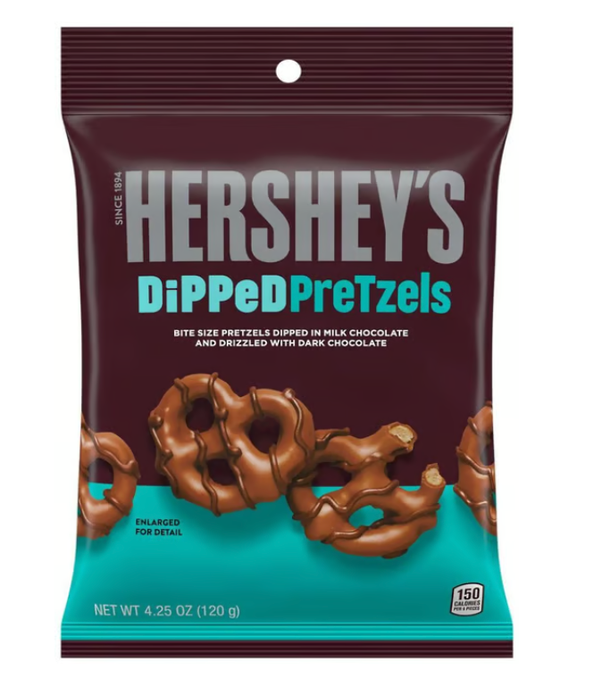 Hershey's Milk and Dark Chocolate Covered Pretzels Bag (4.25 oz) 08/2027