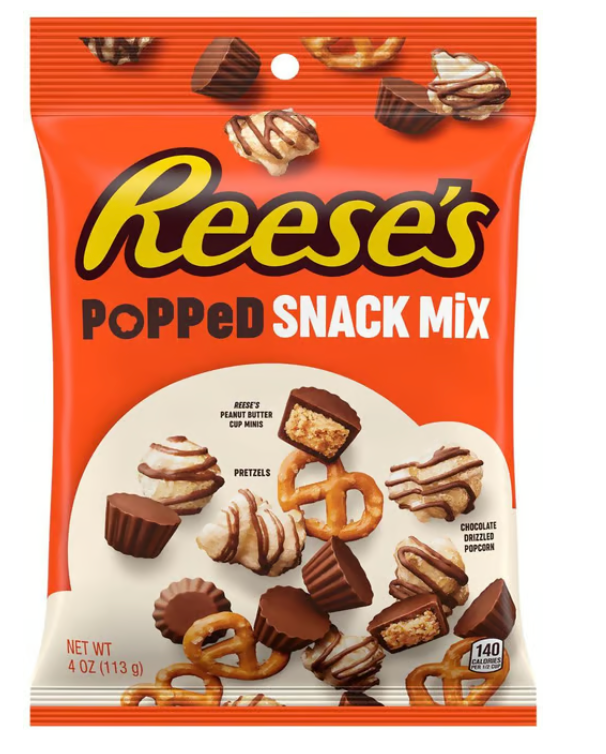 Reese's Chocolate & Peanut Butter Popped Snack Mix Bag (4 oz) - expires 01/2027