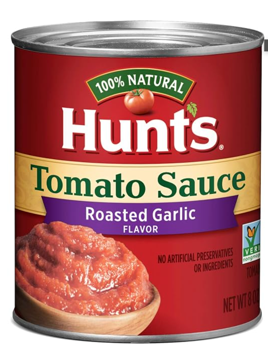 Hunt’s Tomato Sauce with Roasted Garlic, Perfect for Chili & Soups, 8 oz. Can