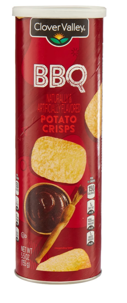 Clover Valley BBQ Flavored Potato Crisps, 5.5 oz1 Clover Valley BBQ Flavored Potato Crisps, 5.5 oz - expired July 11 2026
