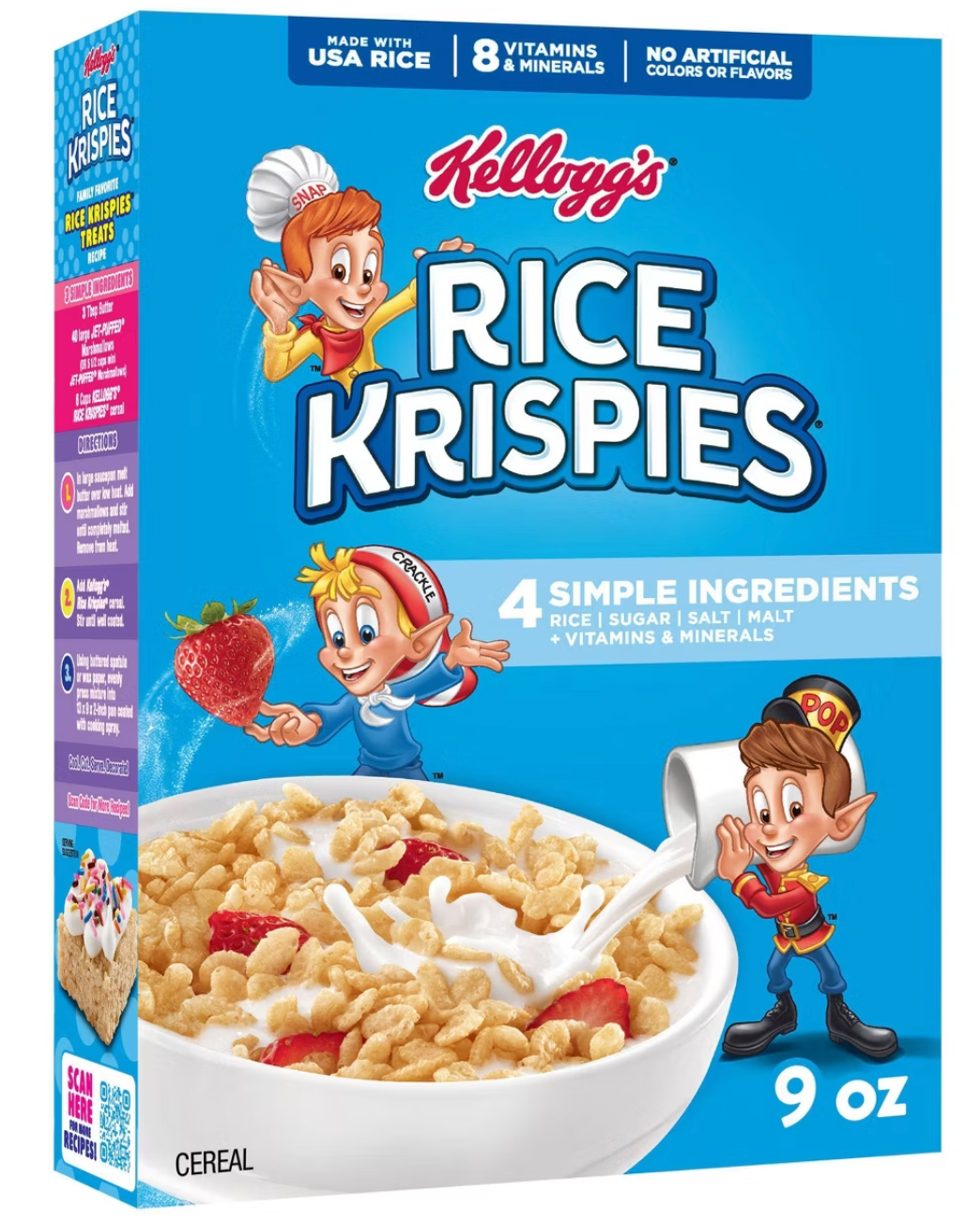 Kellogg's Rice Krispies Breakfast Cereal - 9oz: Fat Free, No High Fructose Corn Syrup - expired June 09 2026