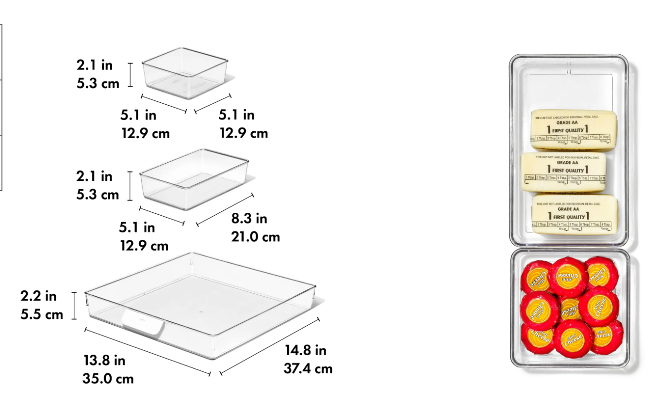 3-piece Refrigerator Tray Set
