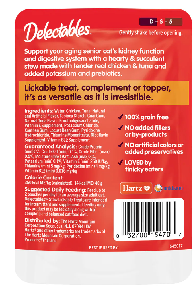 Delectables® Lickable™ treat – Stew - Senior 15+ Chicken & Tuna