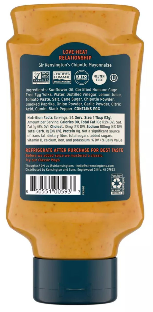 Sir Kensington's Chipotle Mayonnaise - 12 fl oz - Expired Mar 26 2025