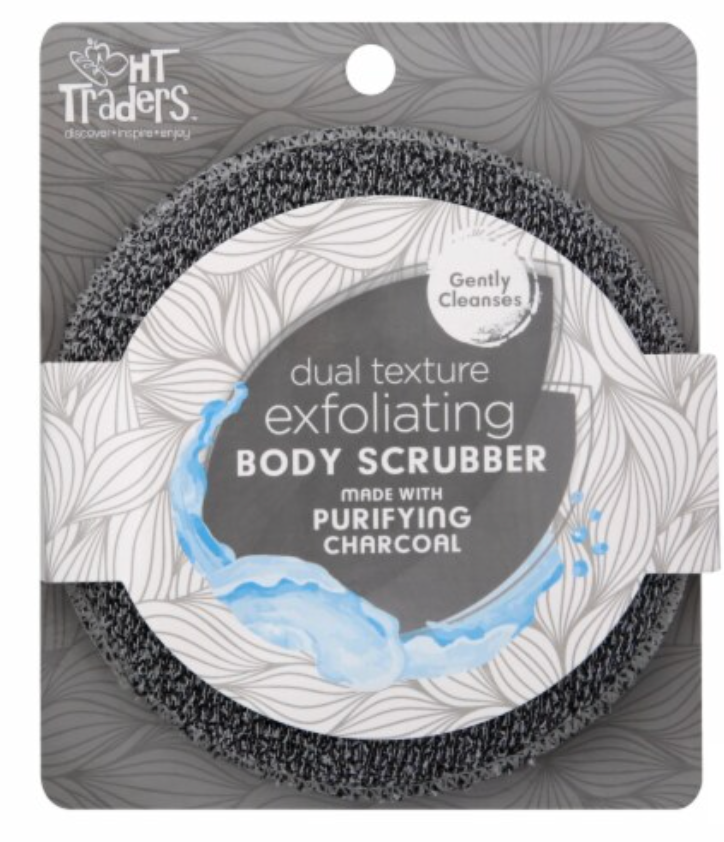 HT Traders™ Purifying Charcoal Dual Texture Exfoliating Body Scrubber