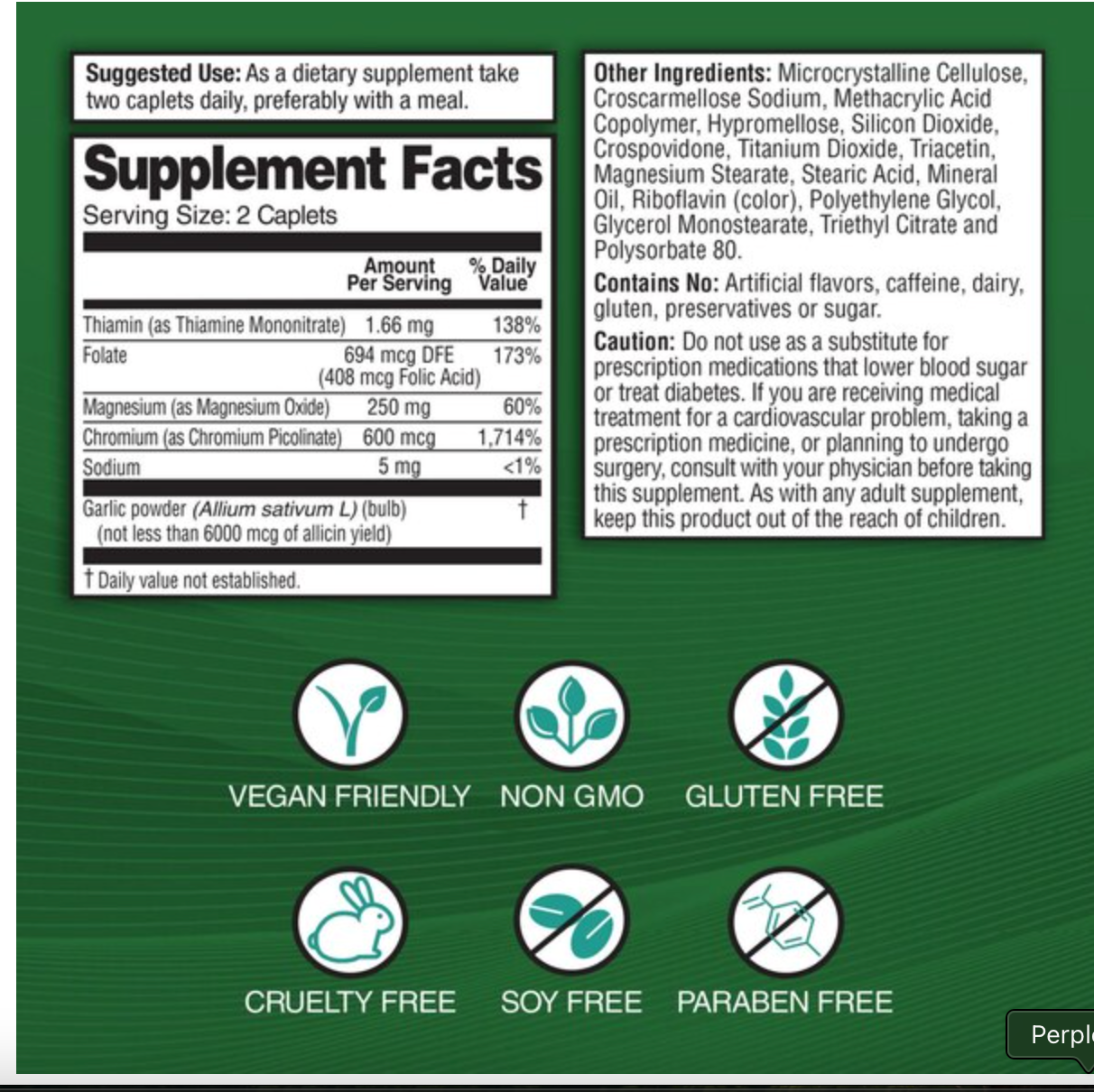 Garlique Healthy Blood Sugar, 60 CT