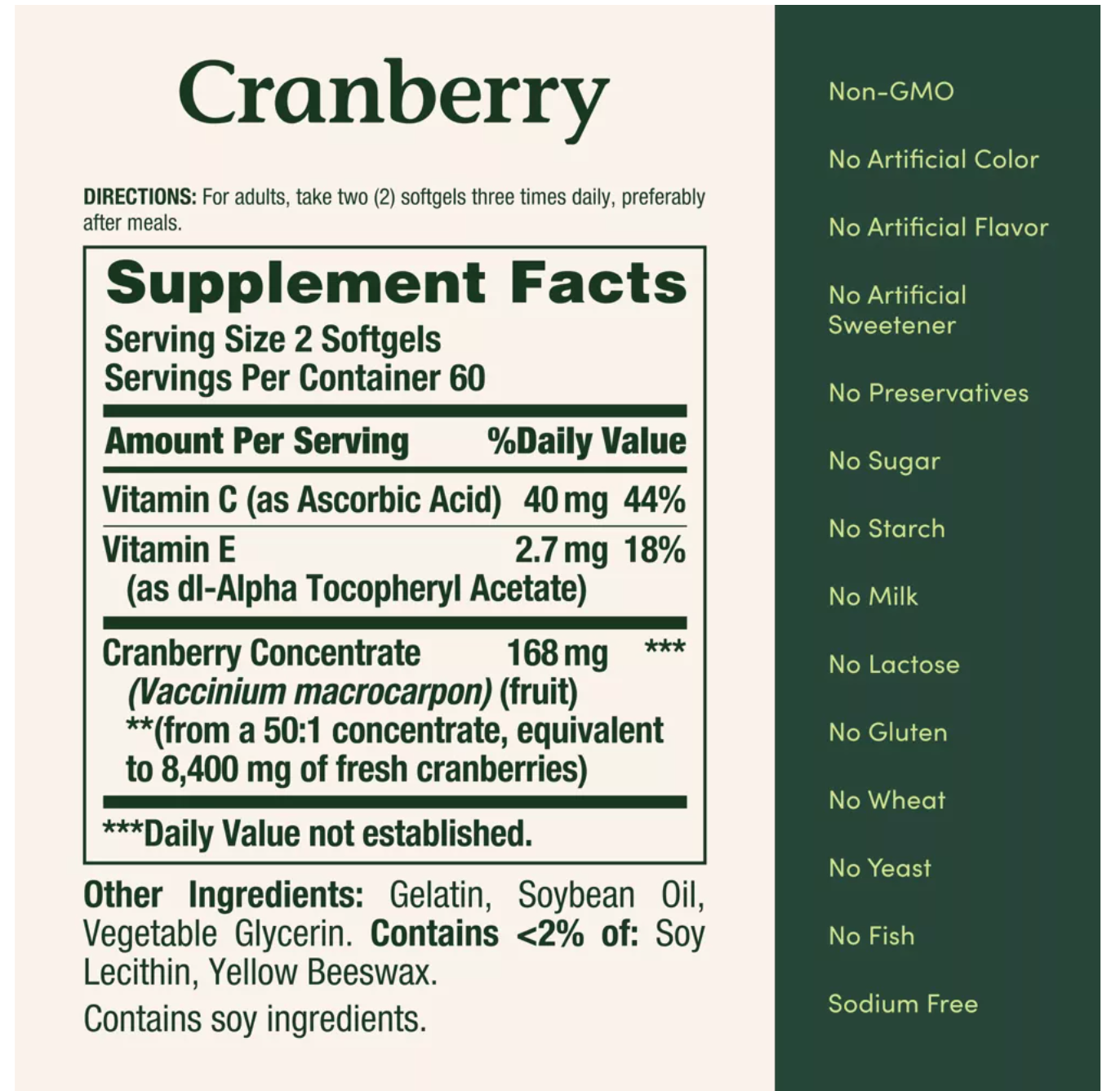 Nature's Bounty Cranberry w/ Vitamin C 4200mg Softgels - 120ct - expires 4/27
