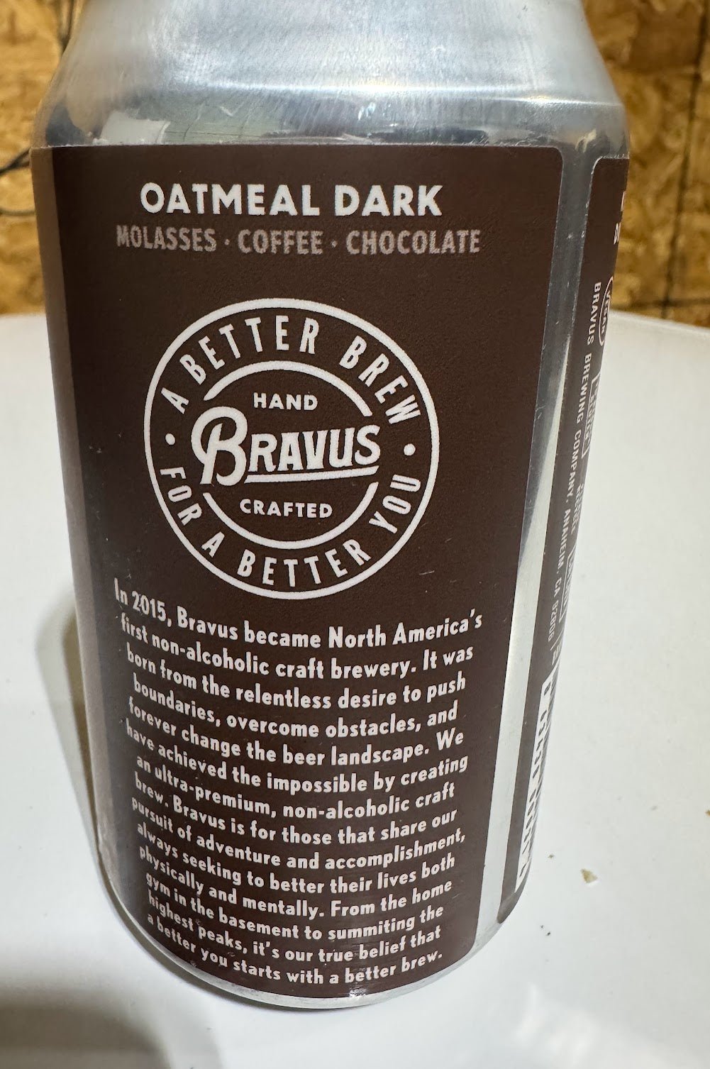 Bravus Brewing Co. Oatmeal Dark NON ALCOHOLIC Craft Brew