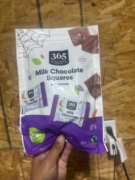 365 by Whole Foods Market Milk Chocolate Squares 34% Cacao 22 Count