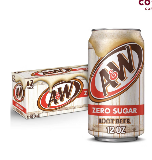 A&W Zero Sugar Cream Soda Pop, 12 fl oz, 12 Pack Cans