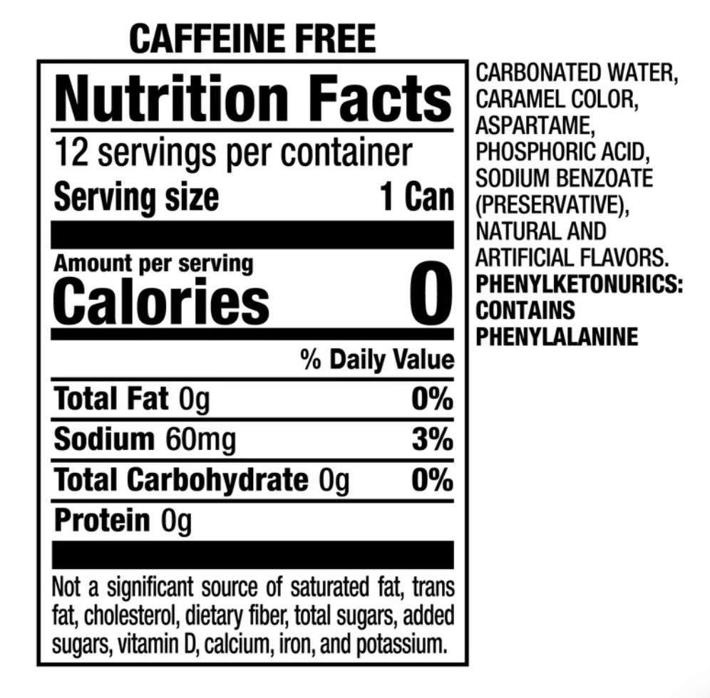 Diet Dr Pepper Caffeine Free Soda Pop, 12 fl oz, 12 Pack Cans