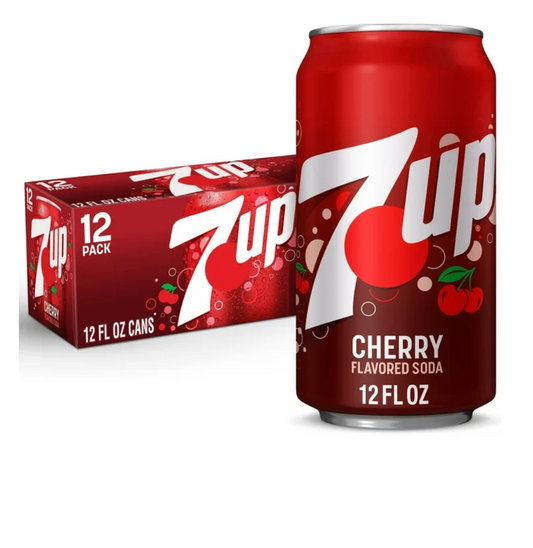 7UP Caffeine Free Cherry Soda Pop, 12 fl oz, 12 Pack Cans