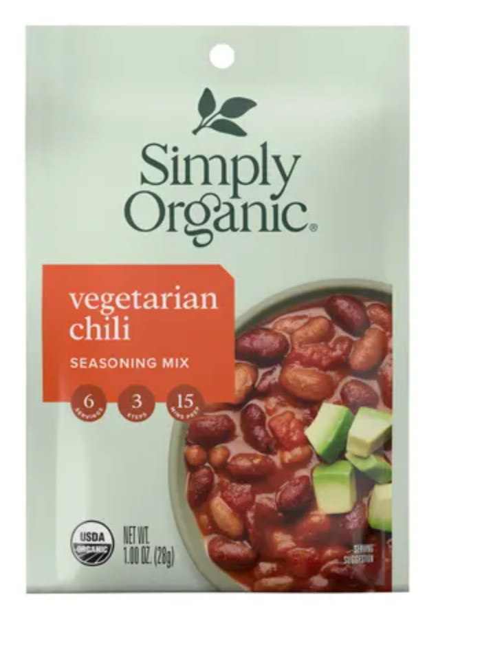 Simply Organic Vegetarian Chili Seasoning Mix 1.0 oz.