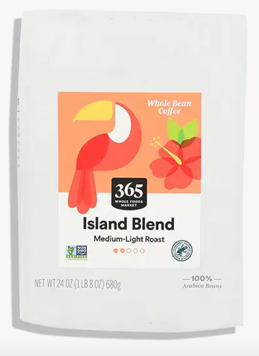 Island Blend Whole Bean Coffee, Medium-Light Roast, 24 Ounce