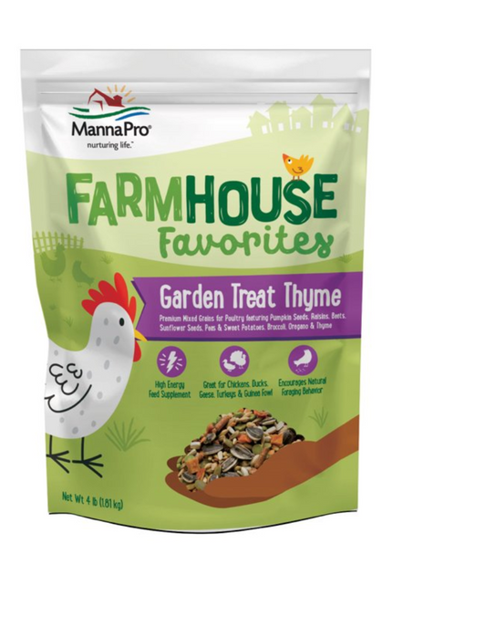 Manna Pro Farmhouse Favorites Garden Thyme Treat for Chickens - 1 Bag - 4lbs.