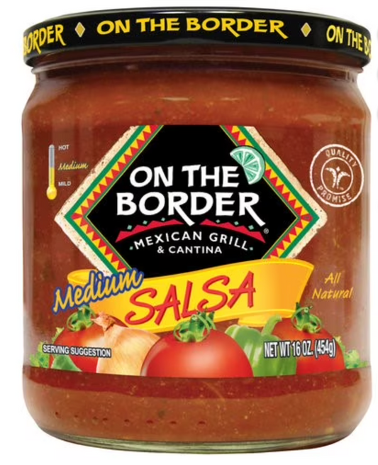 On The Border Medium Salsa, Gluten-Free, 16 oz Jar