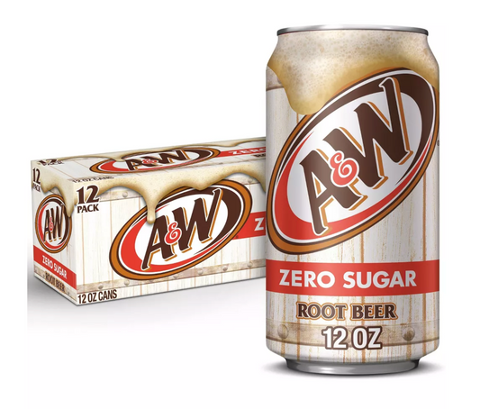 A&W Root Beer Zero Sugar Soda - 12pk/12 fl oz Cans