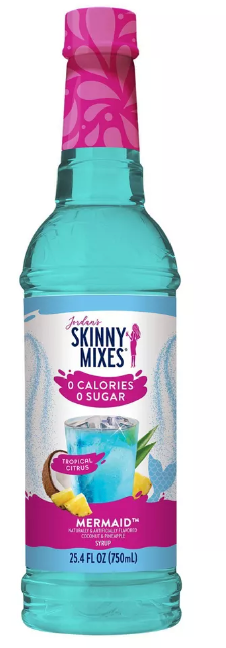 Jordan's Skinny Mixes Mermaid Sugar Free Fruit Flavored Water Enhancer Syrup for Drink Mix Iced Tea Lemonade and More - 25.4 fl oz