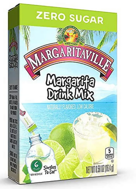 Margaritaville Margarita Singles To Go Drink Mix, 6 CT - Zero Sugar, Non Alcoholic