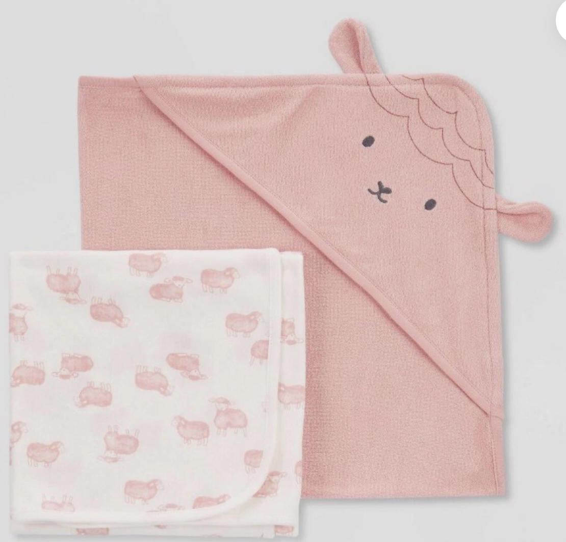 Carter's Just One You Pink Owl 2-Piece Bath Towel Set -