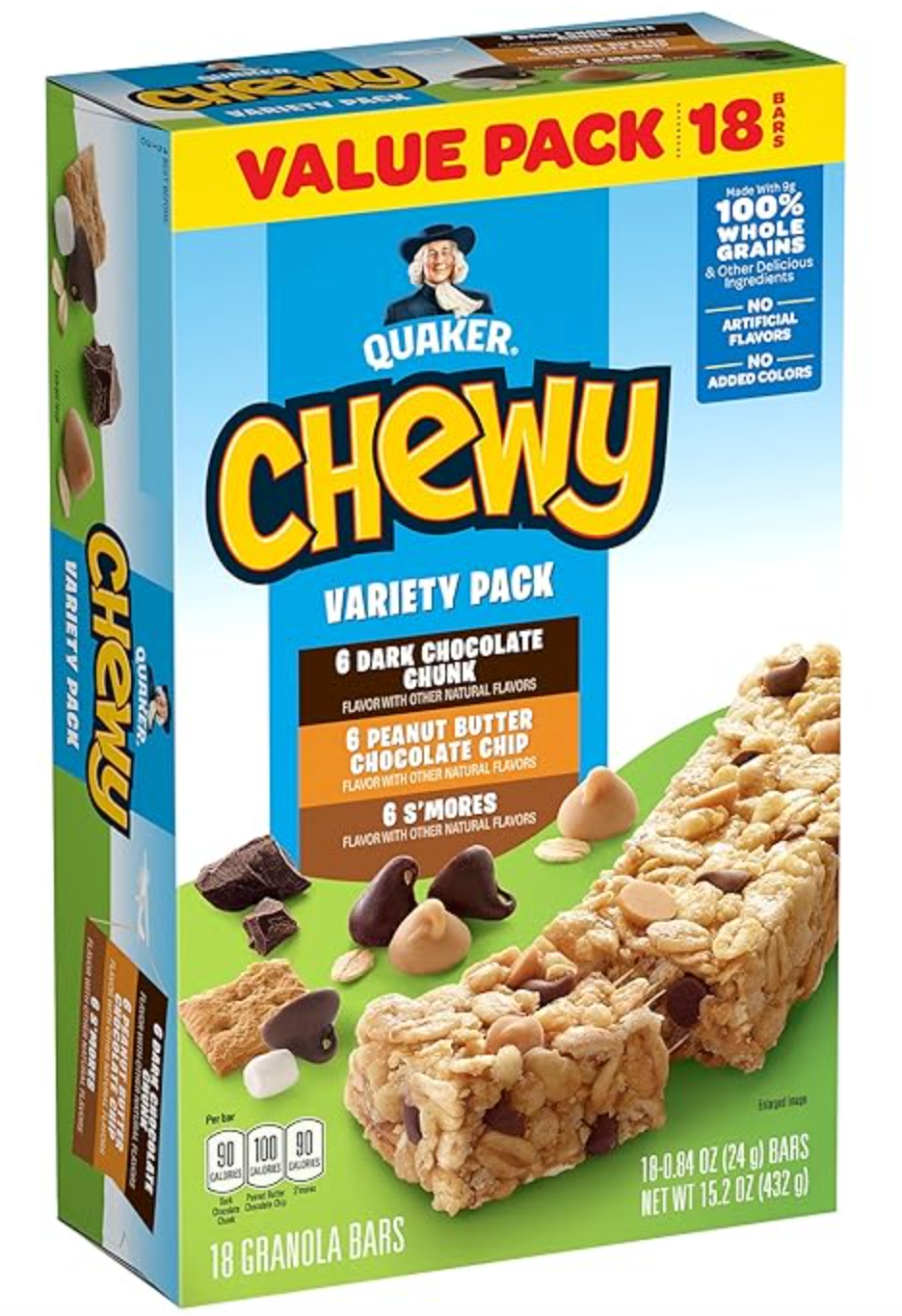 Quaker Chewy Granola Bars, Variety Pack, 18 Count - Expires Sep 10 202 ...