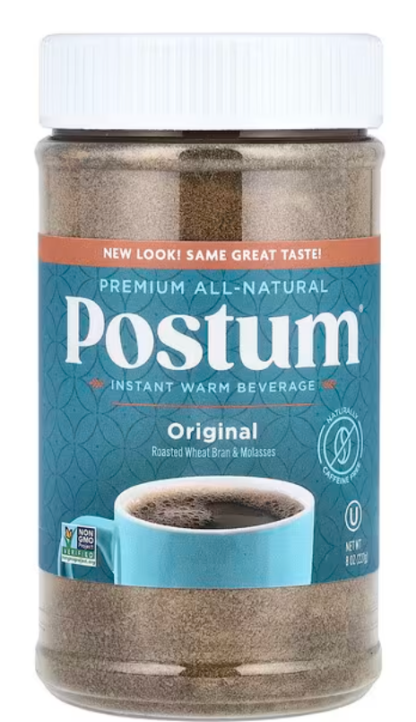 Postum, Instant Warm Beverage, Original, Caffeine Free, 8 oz (227 g) - Expires Jan 2028
