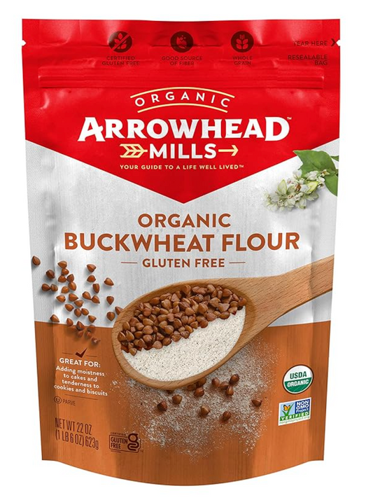 Arrowhead Mills Organic Gluten Free Buckwheat Flour, 22 oz - Expires Feb 18 2026
