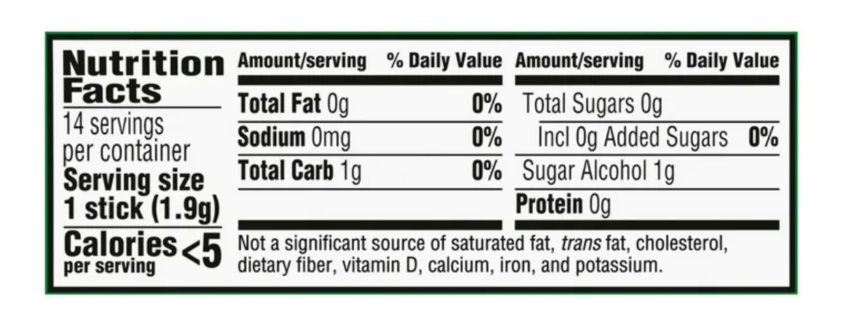 Trident Sugar Free Gum, Spearmint, Regular Size, 14 Pieces