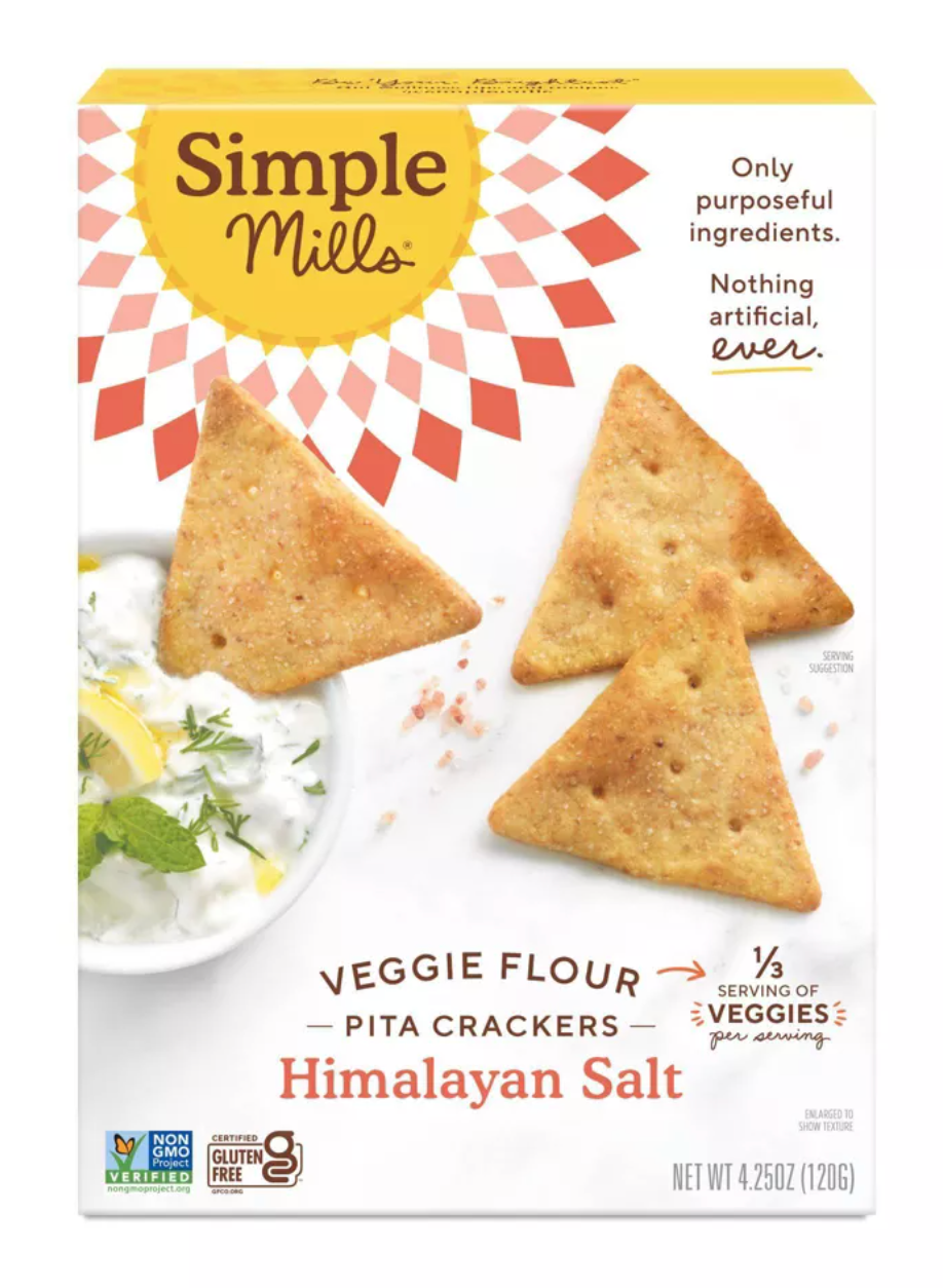 Simple Mills Veggie Flour Pita Crackers Himalayan Salt - 4.25oz - Expired May 03 2026