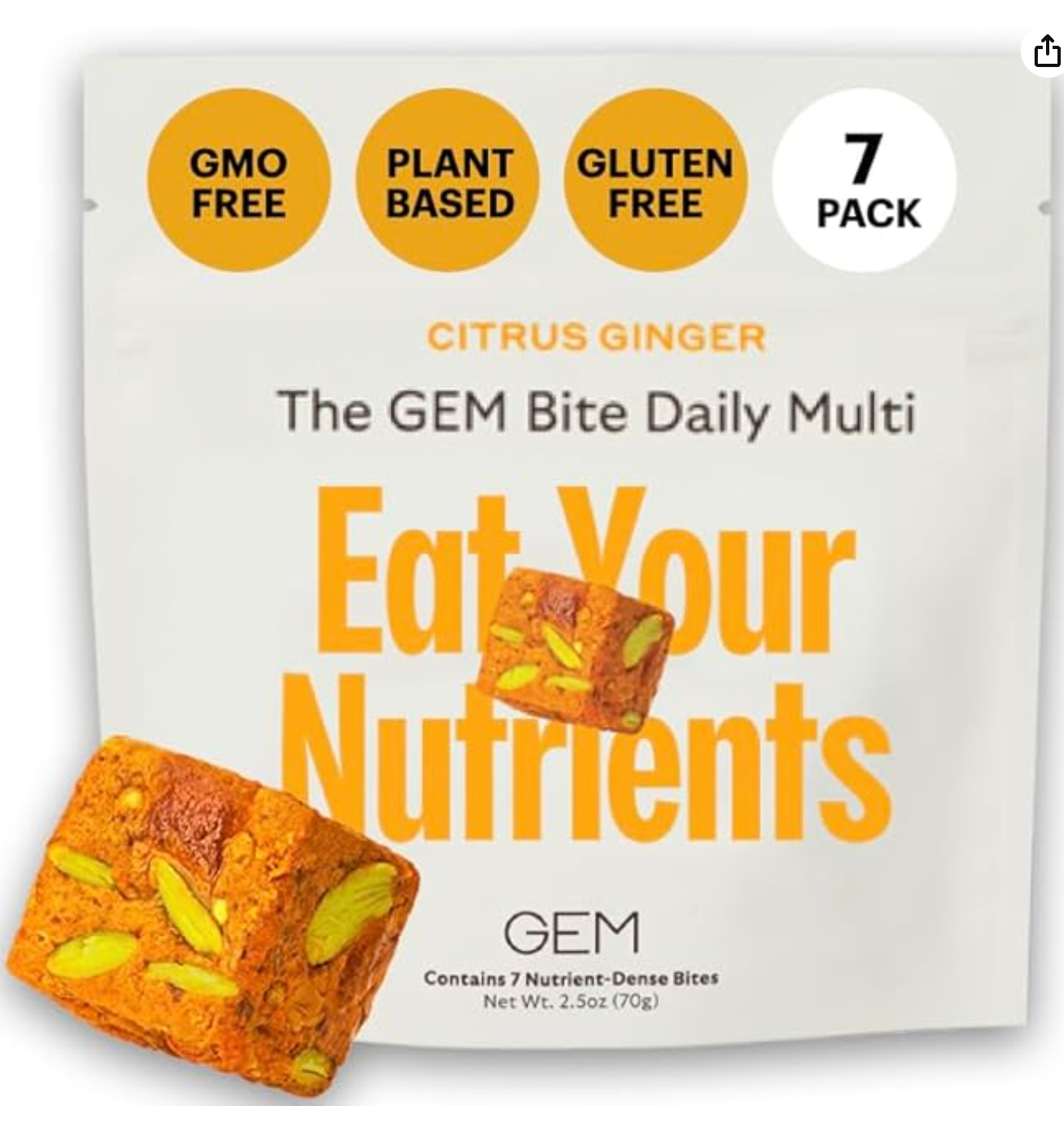 GEM Daily Multivitamin for Women & Men, with 20+ Vitamins & Minerals Like zinc, Vitamin D, B, K, Folic Acid, Turmeric, Fiber and prebiotics, Beta Glucan GLP-1 Support, Brain, & Immunity (7 Day Trial) - Expires 7/22/2025