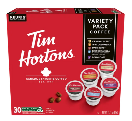 Tim Hortons Variety Pack Single Serve Coffee Pods, 30ct - Expired July 15 2025